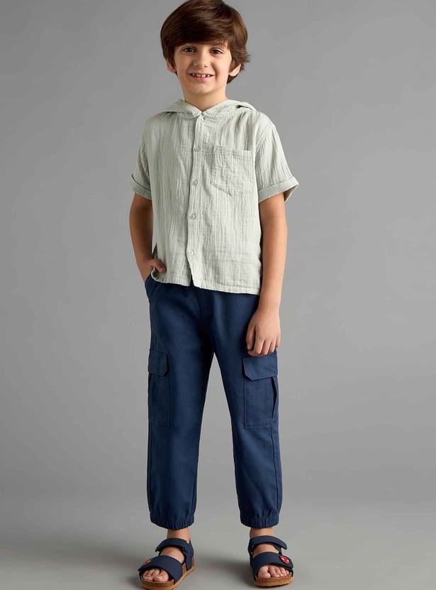 Boys Solid Cargo Joggers