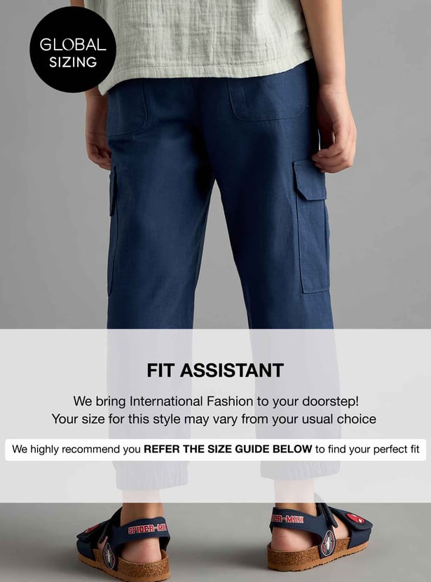 Boys Solid Cargo Joggers