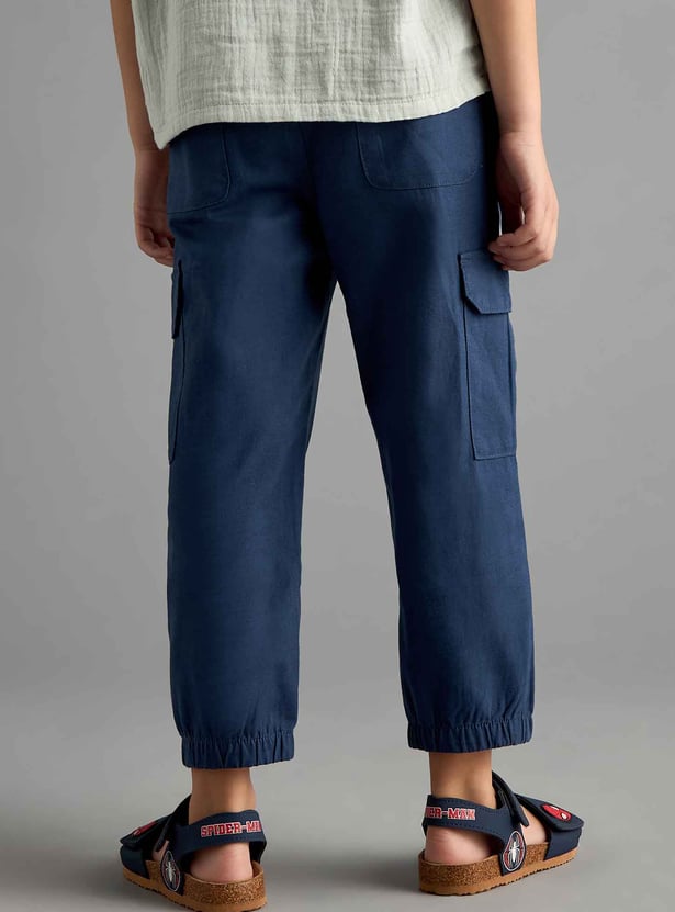 Boys Solid Cargo Joggers