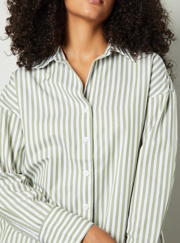 Women Striped Oversized Shirt