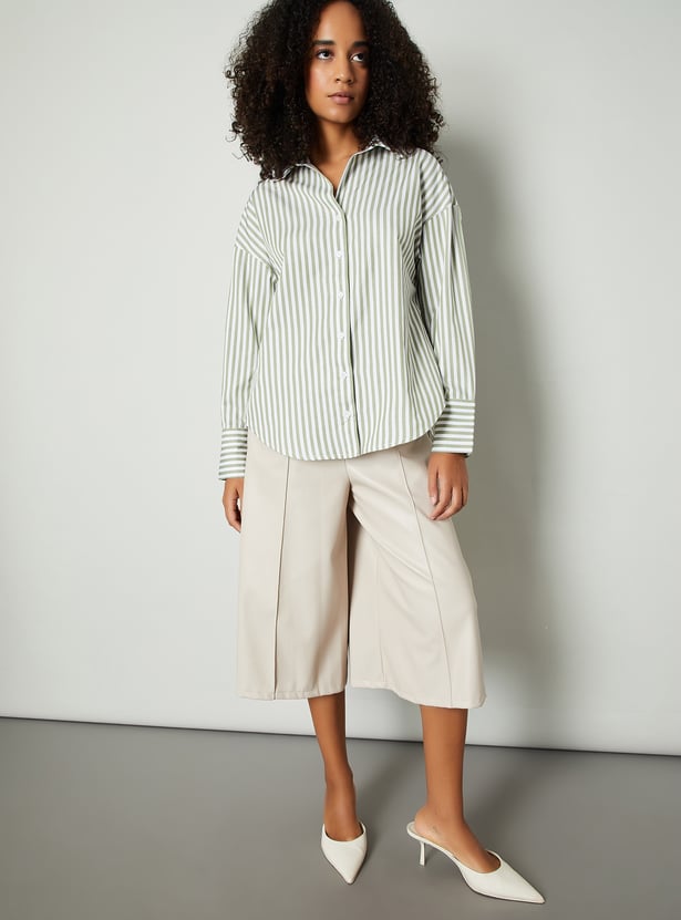 Women Striped Oversized Shirt