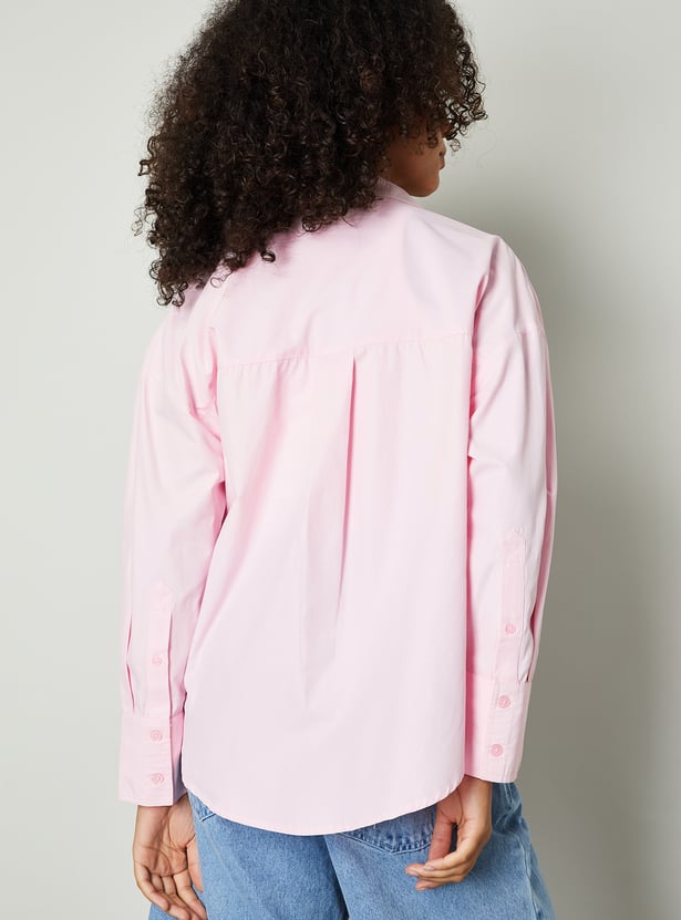 Women Solid Oversized Shirt