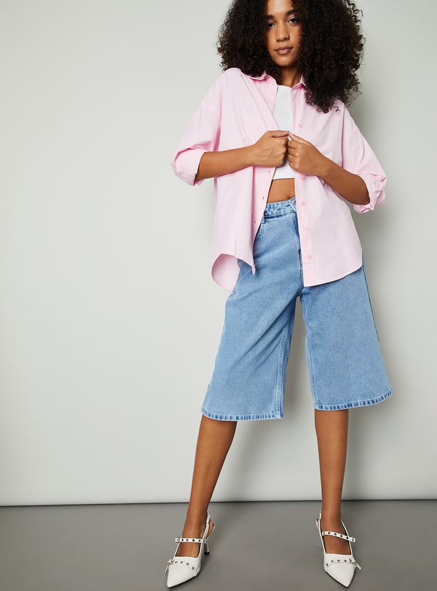 Women Solid Oversized Shirt