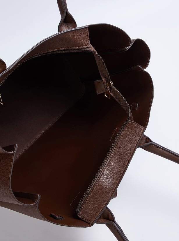 Women Buckle Detail Tote Bag