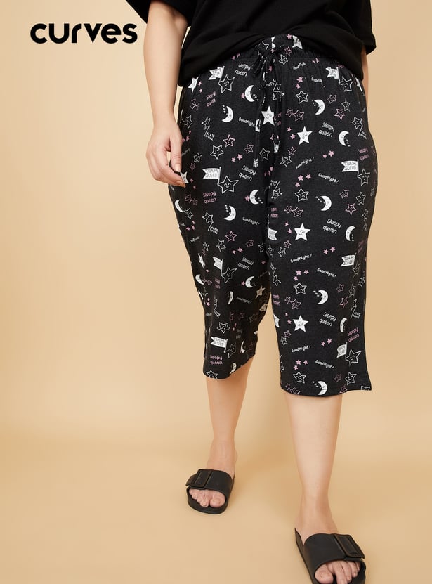 Women Printed Knit Capri