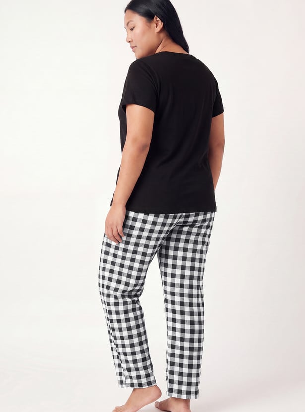 Buy Women Checked PJ Set Online at just Rs. 999.0 - 1000016419439 | Max ...