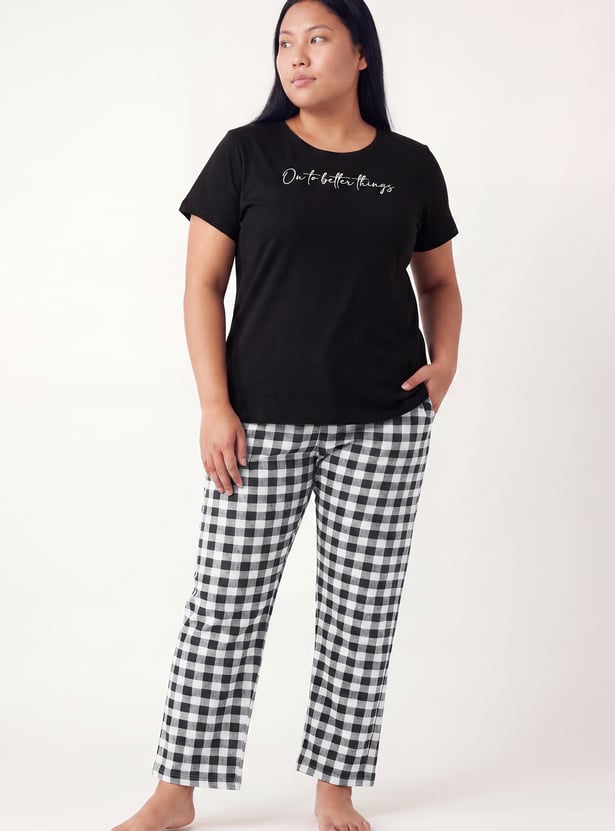 Buy Women Checked PJ Set Online at just Rs. 999.0 - 1000016419439 | Max ...