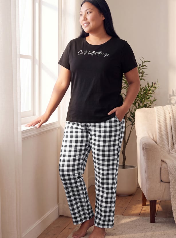 Buy Women Checked PJ Set Online at just Rs. 999.0 - 1000016419439 | Max ...