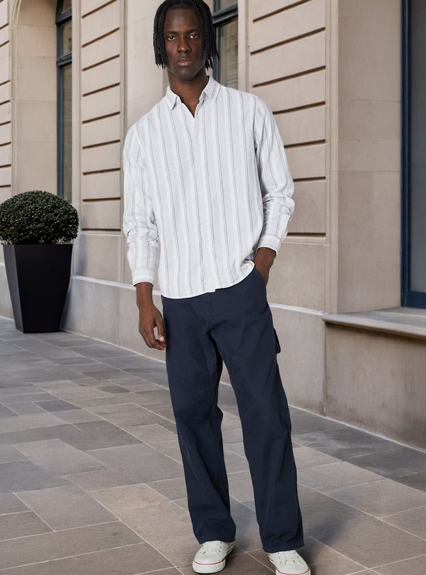 Men Striped Slim Fit Shirt