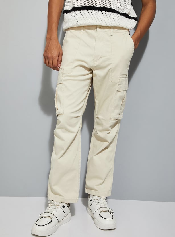 URB_N Men Textured Cargo Trousers