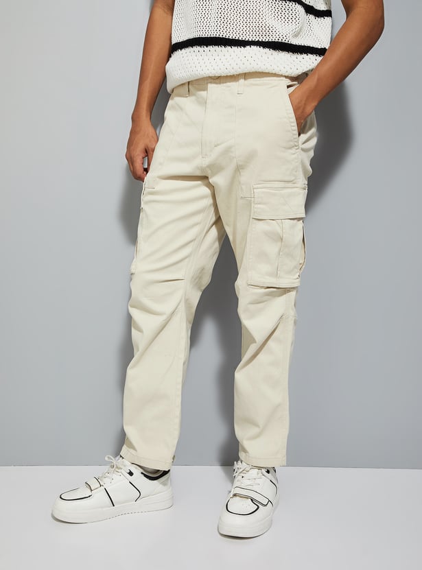 URB_N Men Textured Cargo Trousers