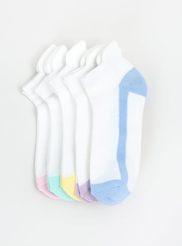 Women Colourblock Secret Length Socks - Pack of 5