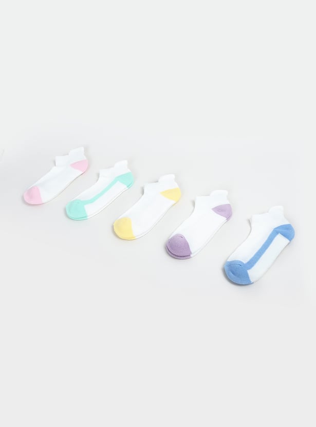 Women Colourblock Secret Length Socks - Pack of 5