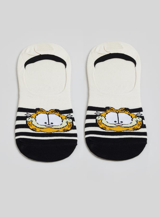 Men Garfield Print No Show Socks - Pack of 3