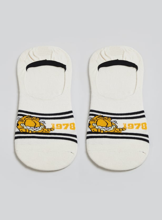 Men Garfield Print No Show Socks - Pack of 3