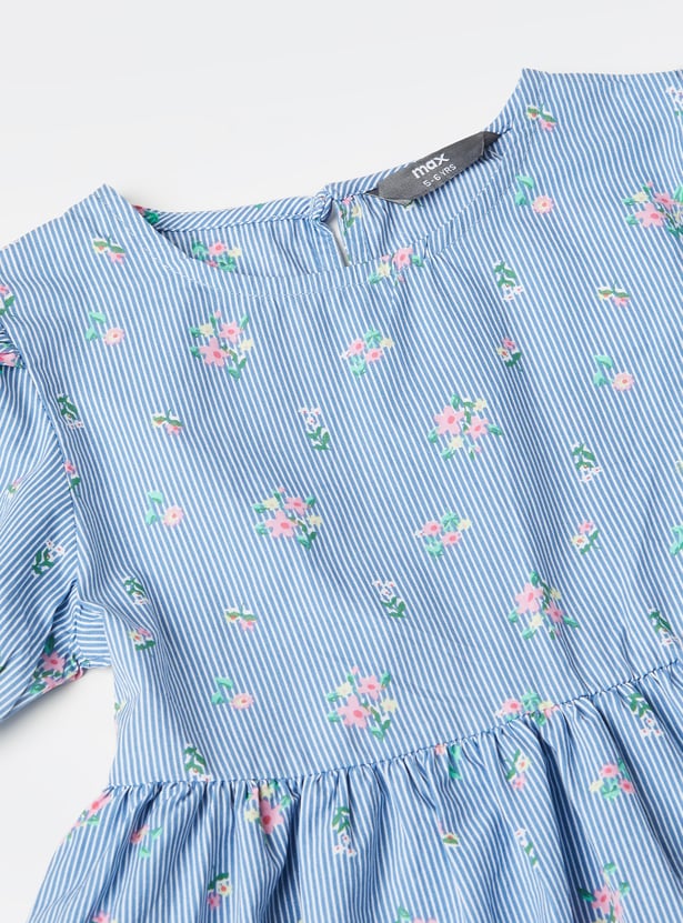 Girls Printed Fit and Flare Dress