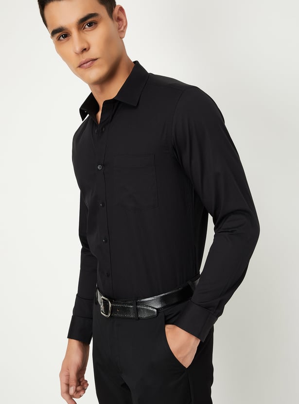 Men Solid Slim Fit Shirt