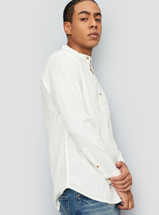 Men Striped Slim Fit Short Kurta