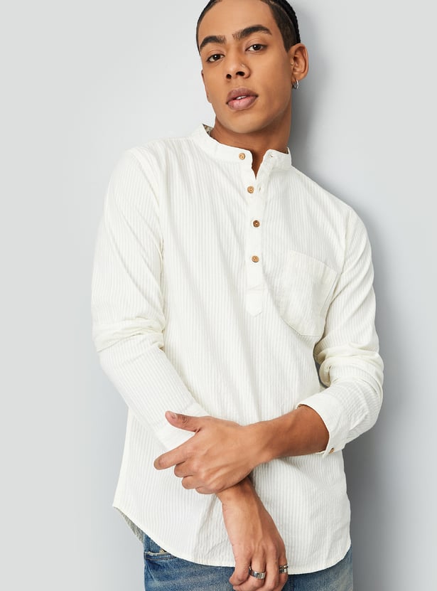 Men Striped Slim Fit Short Kurta