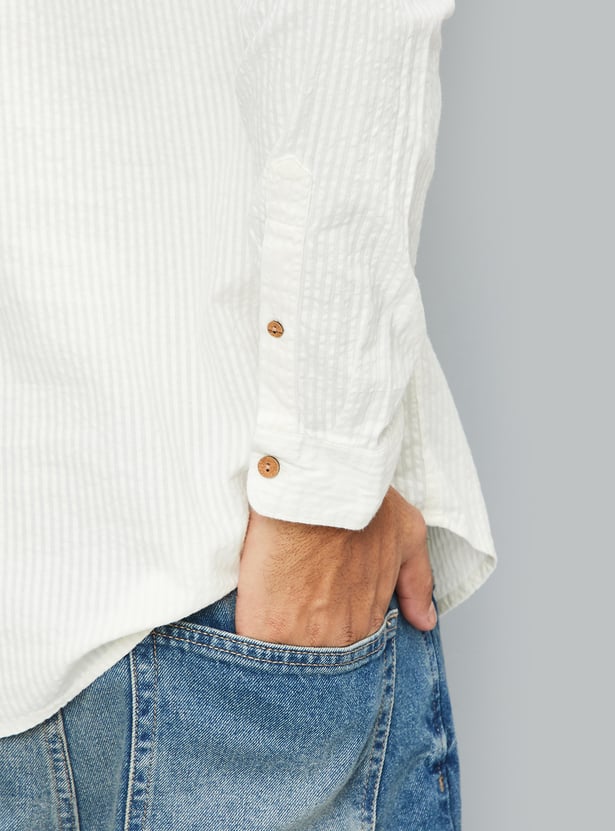 Men Striped Slim Fit Short Kurta