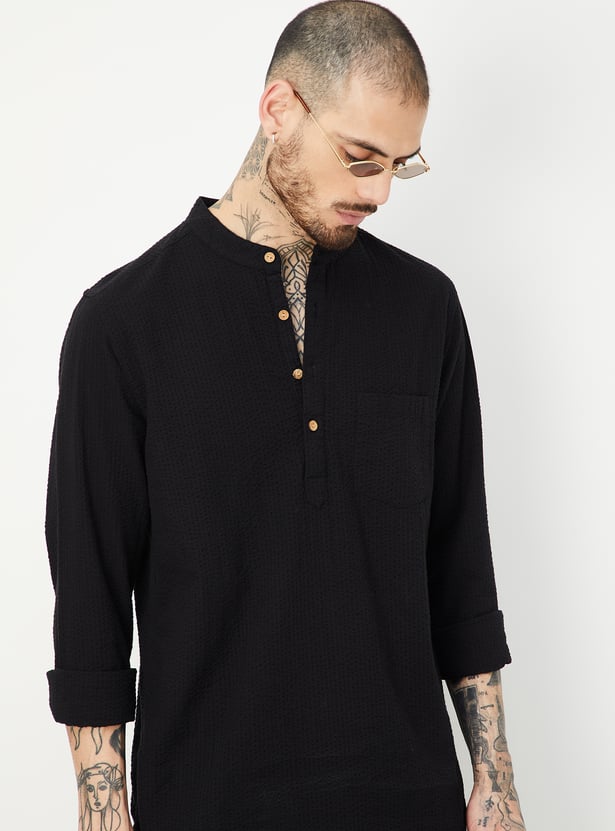 Men Striped Slim Fit Short Kurta