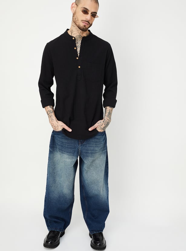 Men Striped Slim Fit Short Kurta