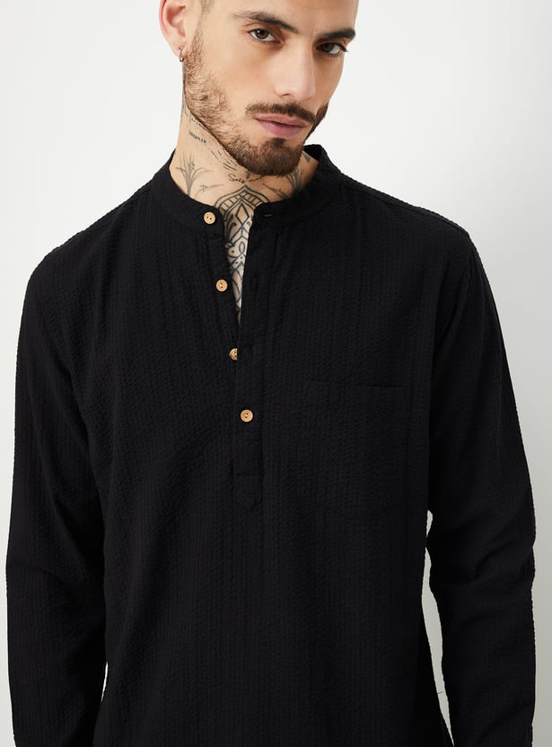 Men Striped Slim Fit Short Kurta