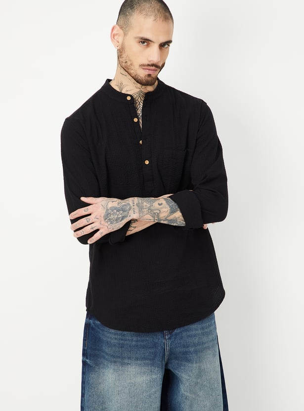 Men Striped Slim Fit Short Kurta