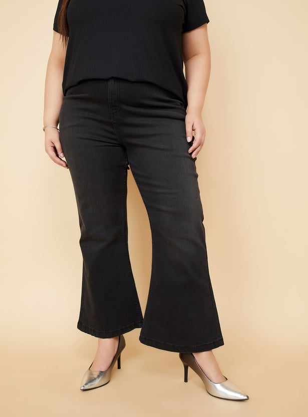 Women Solid Wide-Leg Jeans