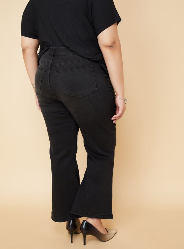 Women Solid Wide-Leg Jeans