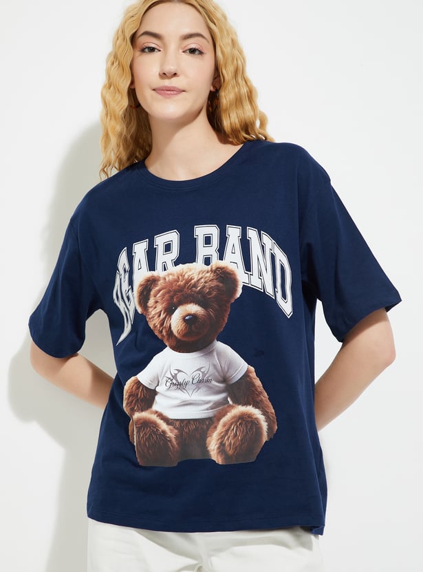 URB_N Women Printed Oversized T-shirt