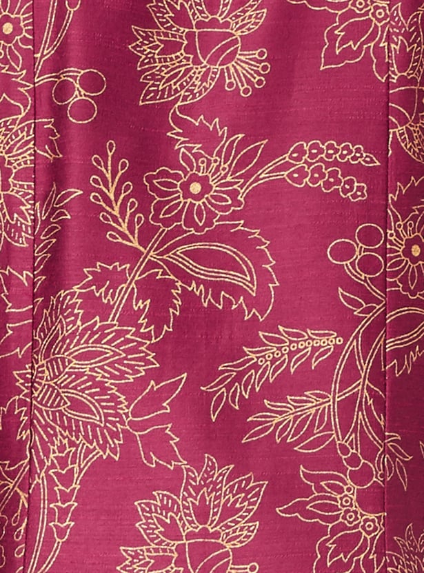 Women Woven Design Kalidar Kurta