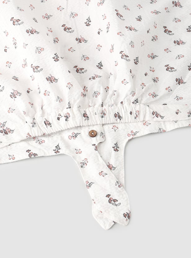 Girls Printed Shirt-style Top