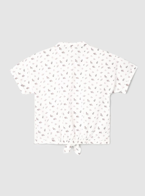 Girls Printed Shirt-style Top