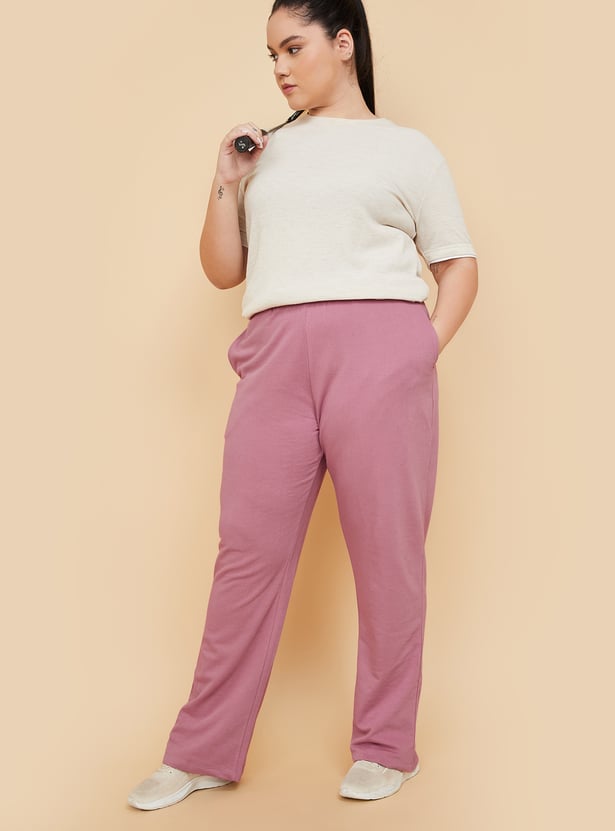 Women Solid Athleisure Track Pants