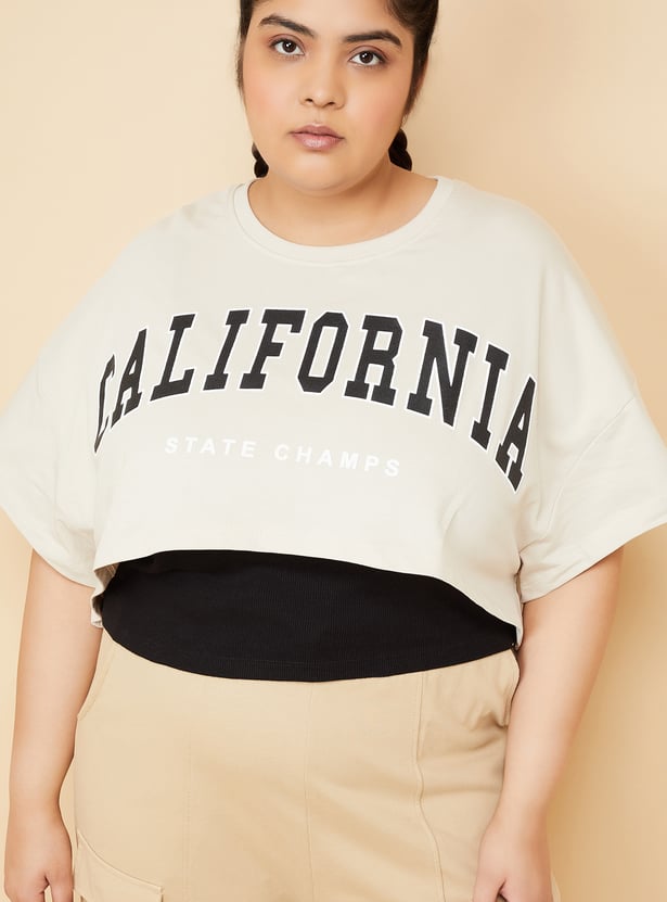 Women Athleisure Crop T-shirt with Camisole