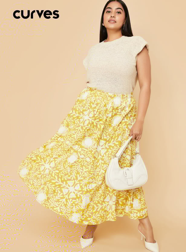 Women Printed Flared Skirt