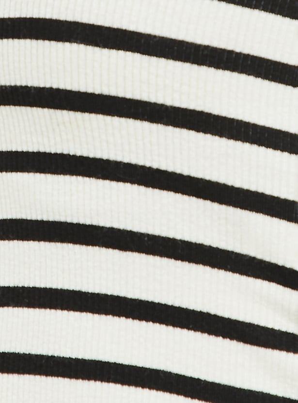 ALAYA F x URB_N Striped One Shoulder Crop Top