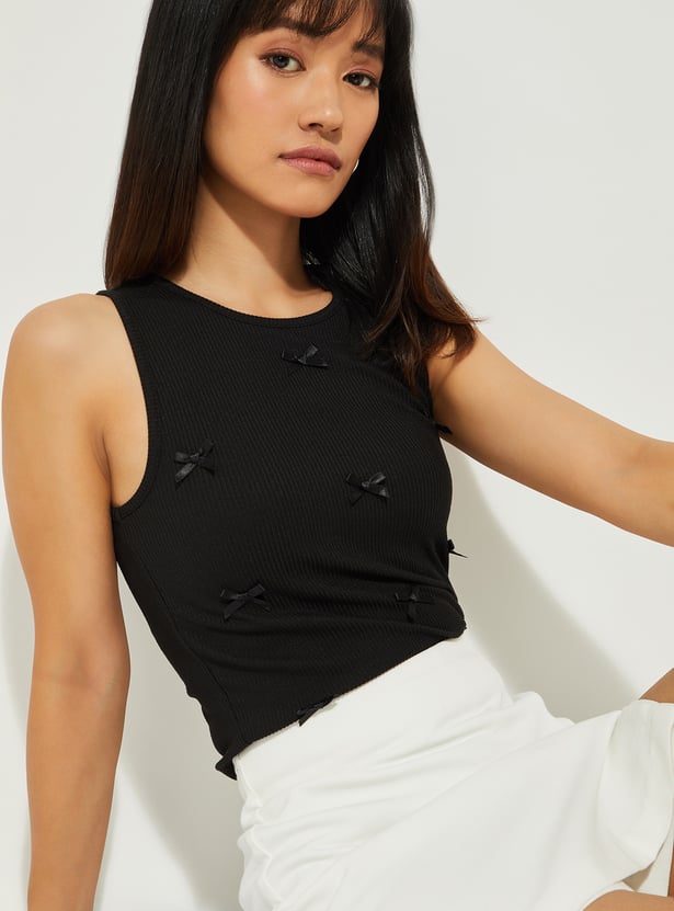 ALAYA F x URB_N Women Ribbed Crop Tank Top