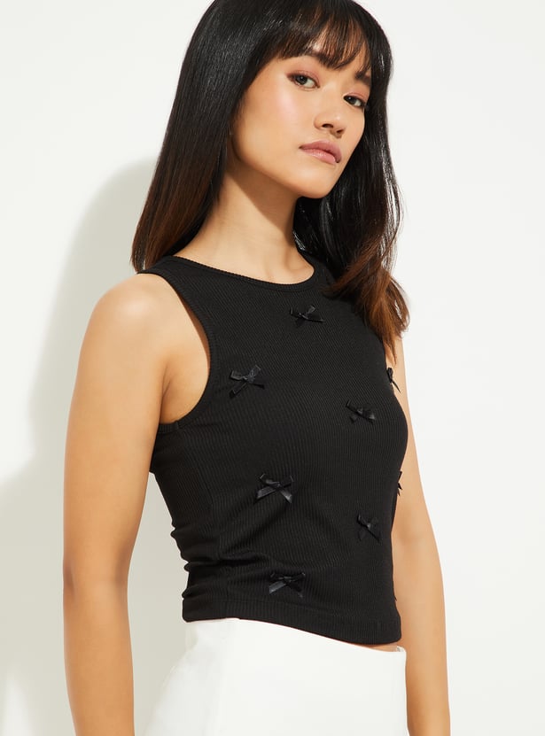 ALAYA F x URB_N Women Ribbed Crop Tank Top