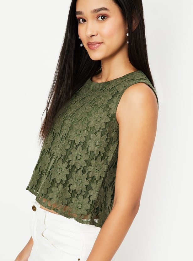 Kalki x Max Women Lace Embroidered Crop Top