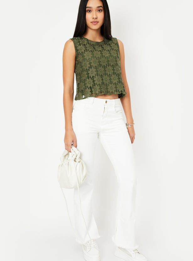 Kalki x Max Women Lace Embroidered Crop Top