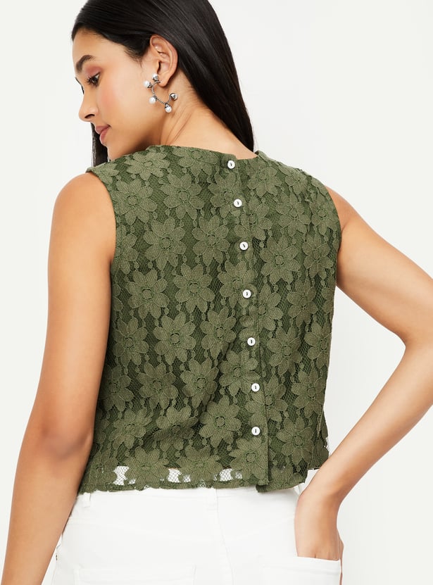 Kalki x Max Women Lace Embroidered Crop Top