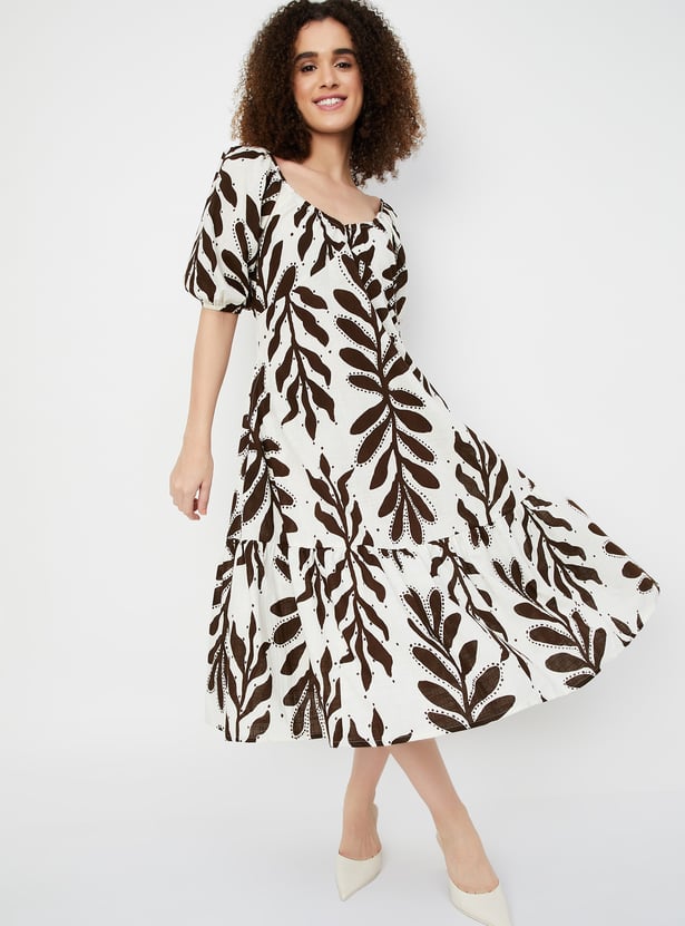 Women Printed Tiered A-line Dress