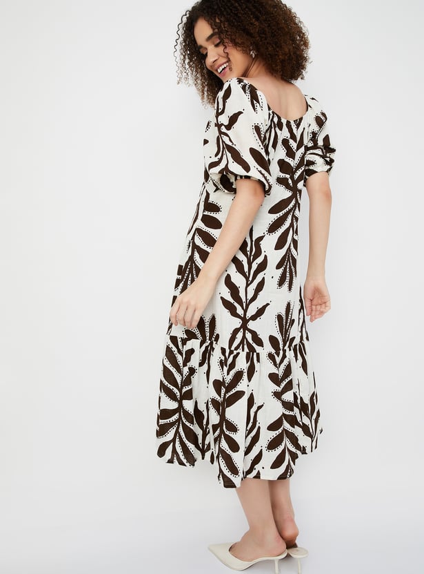 Women Printed Tiered A-line Dress