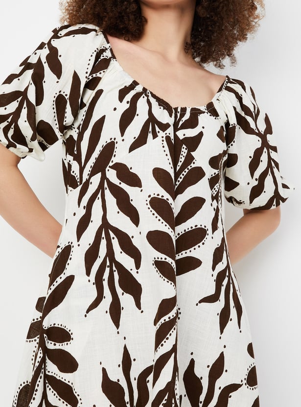 Women Printed Tiered A-line Dress