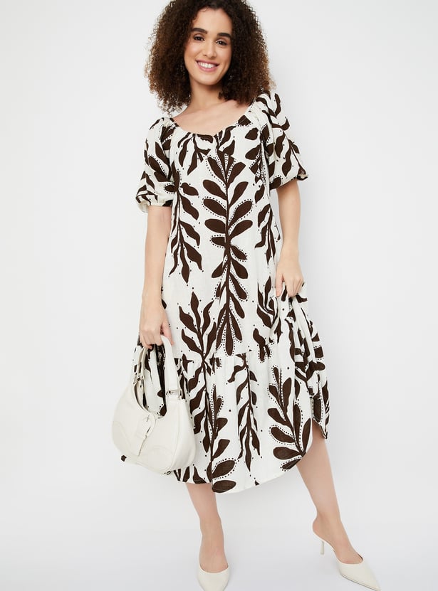 Women Printed Tiered A-line Dress