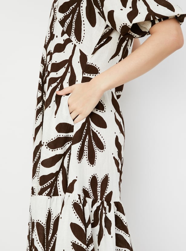 Women Printed Tiered A-line Dress