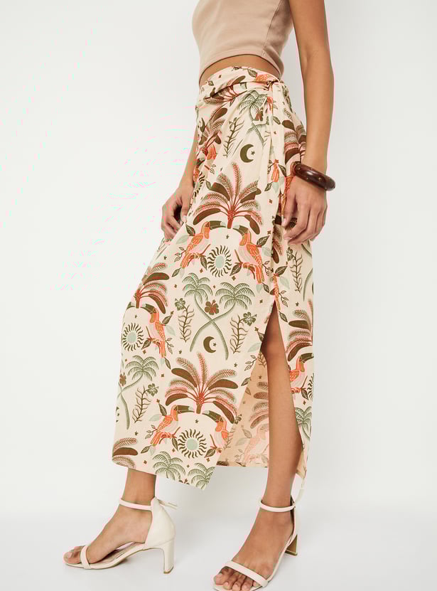 Kalki x Max Women Printed Tie-up Skirt