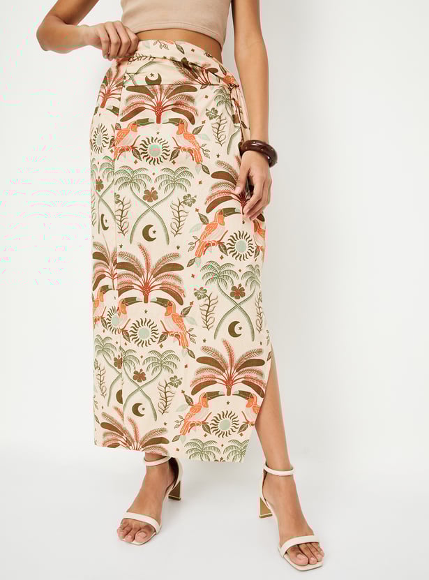 Kalki x Max Women Printed Tie-up Skirt